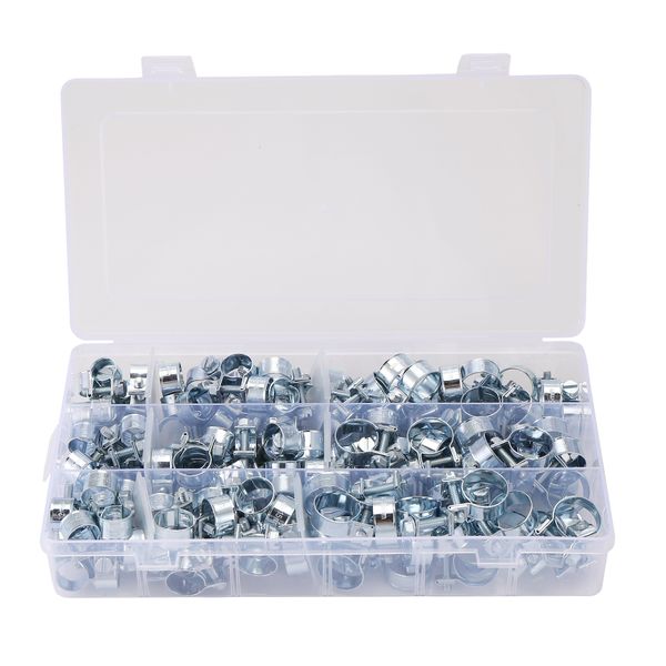 135 Pcs Hose Clamp Double Ears Clamp 8-18Mm Worm Drive Compatible with None