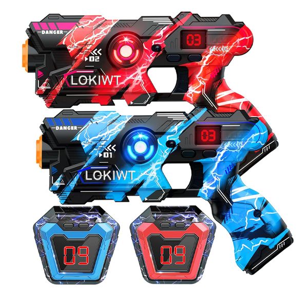 LOKIWT Laser Tag Guns with Digital LED Score Display Vests - Set of 2