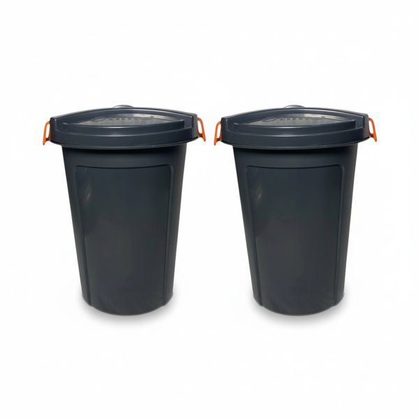 SMTE Otima 75L Heavy Duty Utility Bin Set of 2 With Clip-Lock Lid Bins