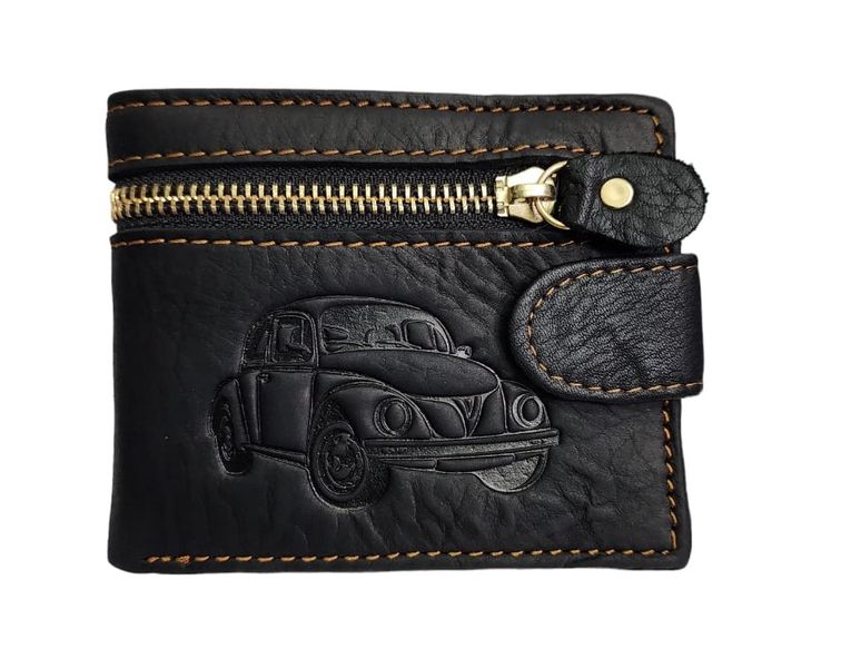 Men's Wallet Genuine Leather Black 861-10