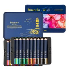 Deli Finenolo Watercolour Pencil 48 Colours With Metal Case Art