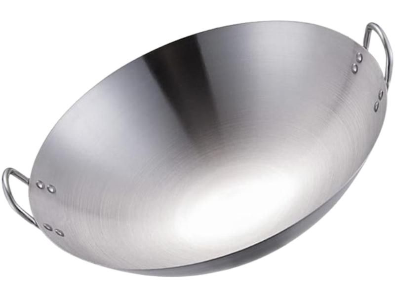 Stainless Steel Wok Double Ear Wok Pot Metal Wok Non- Stick Frying Pan