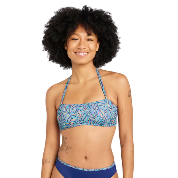 Olaian Women's Bandeau Swimsuit Top - Laura Foly Turquoise