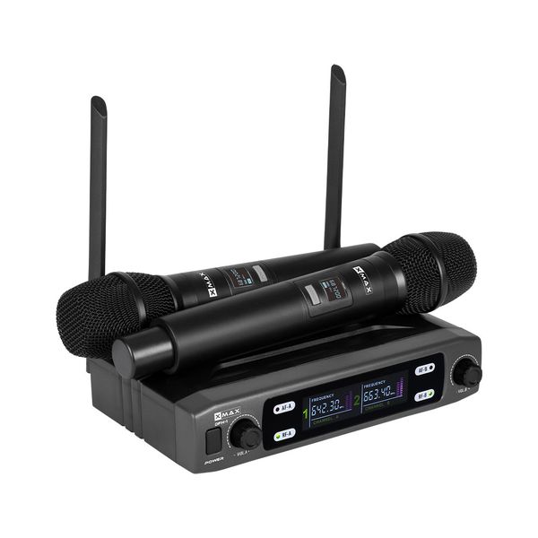 Xmax DFH-1 UHF digital microphone system wireless receiver with 2 x mics