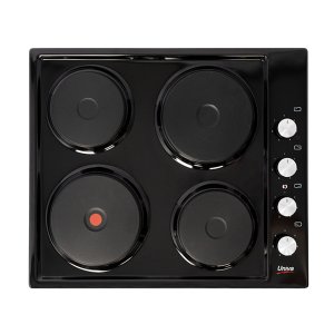Univa 4 Solid Plate Hob With Control Panel - U156B - Black