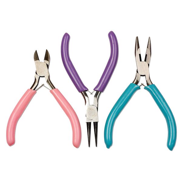 3Pcs Diy Craft And Jewelry Tool Pliers Chain Nose Plier Cutter Plier Round