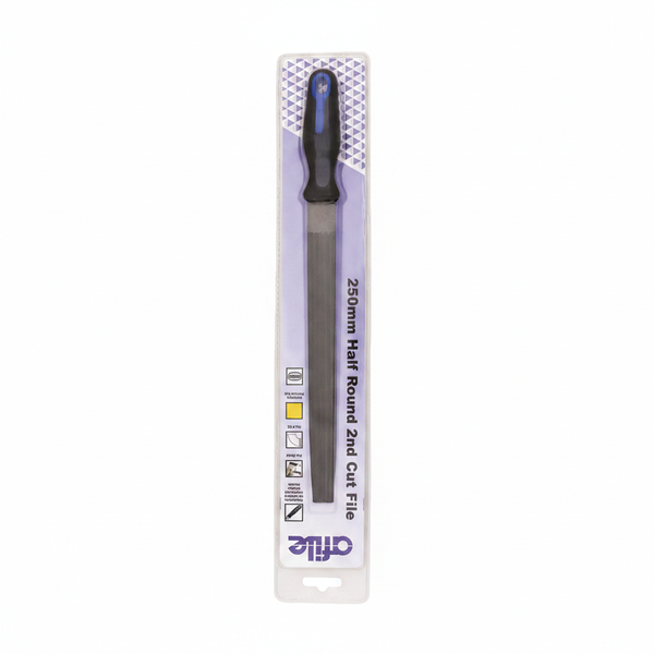 Afile Half Round 250mm Steel File - Medium Coarseness for Shaping