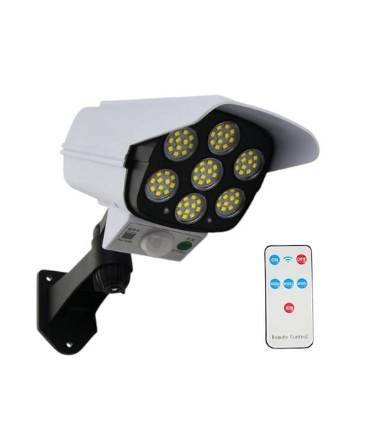 Solar Powered Motion Sensor LED Light With Remote Control - White