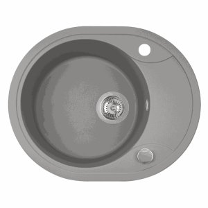Laveo Dafne Granite Sink 1 Bowl with Half Drainer - Grey