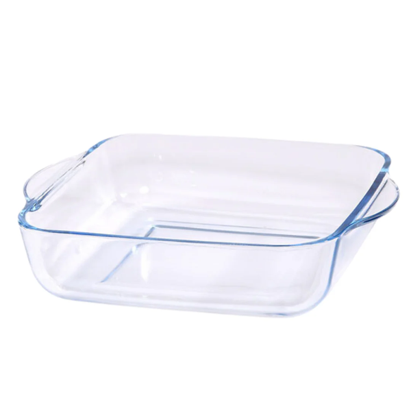 Borart 30cm Square Plain Glass Casserole