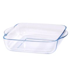 Borart 24cm Square Plain Glass Casserole