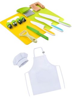 Kids Safe Plastic Kitchen Combo With Chef Apron And Hat