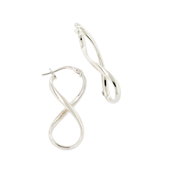Art Jewellers - 925 Sterling Silver 32mm Infinity Hoop Earrings