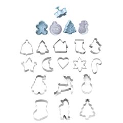Christmas Themed Plunger &amp; Cookie Cutters - 20 Pack