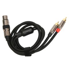 Y Cable Gold Plated Female XLR 3Pin to Double RCA Male Stereo Adapter