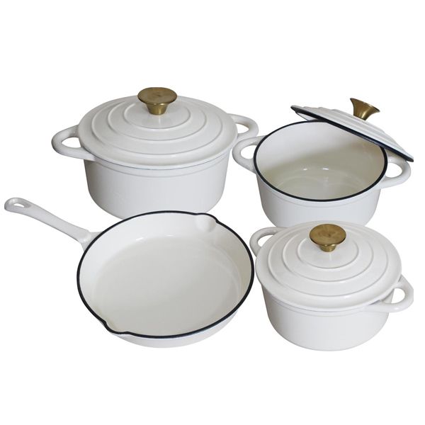 Authentic 7 Piece Cast Iron Dutch Oven Cookware Set