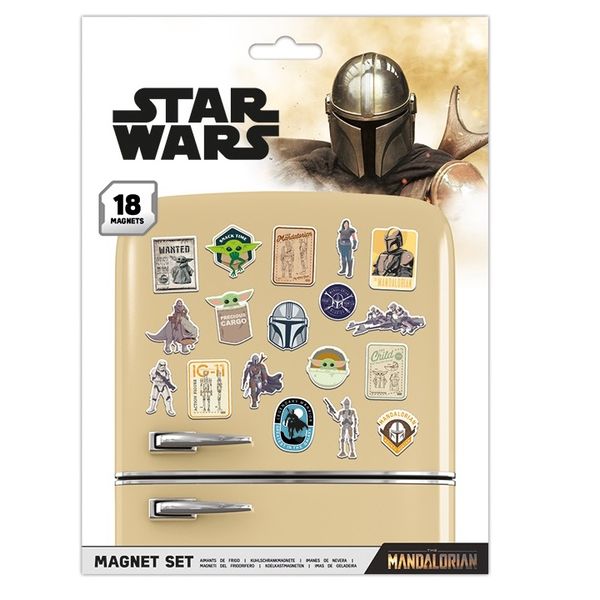 Star Wars: The Mandalorian (Bounty Hunter) Magnet Set, 18 Magnets