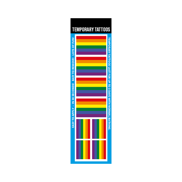 Pride Flag Temporary Tattoos -8 Pack | Waterproof | Skin-Safe Cosmetic Ink