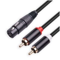 3 Pin XLR Female to Dual RCA Male Y Splitter Cable,2 Meter