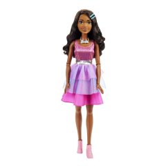 Barbie Large Doll, 28 Inches Tall, Black Hair and Shimmery Pink Dress