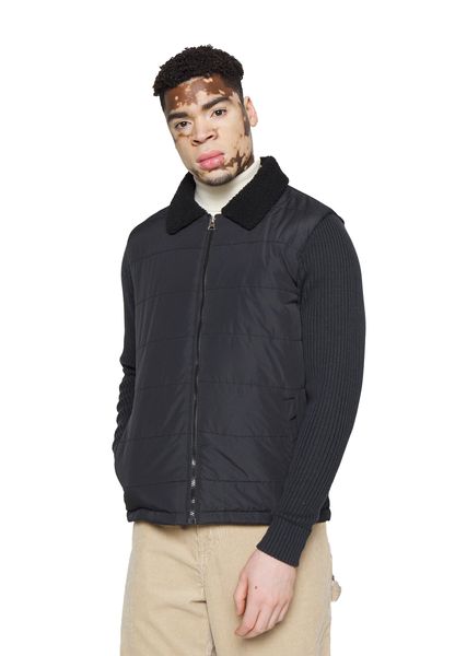 Brave Soul Jacket With Collar - Black