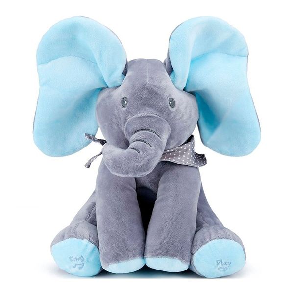 4aKid Plush Peekaboo Elephant - Blue