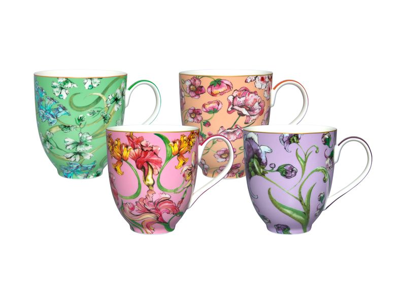 Maxwell and Williams Mystique Coupe Mug 400ML - Set of 4 Assorted