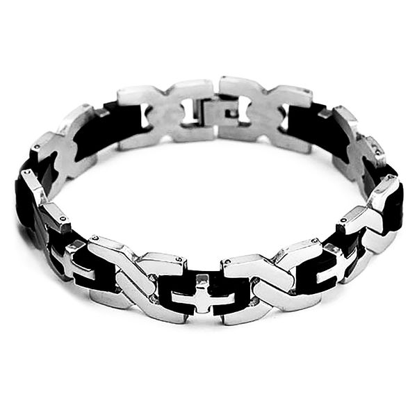 Men Black Carbon steel Charms &amp; Charm Bracelets Bracelet
