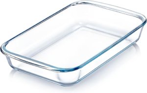 Rectangular Borosilicate Clear Glass Baking Dish - Oven Safe - 1.6L