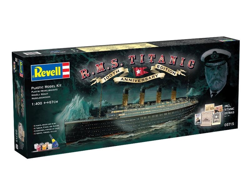 Revell 1/400 R.M.S. Titanic 100th Anni. Model Kit w/paints, glue &amp; brush