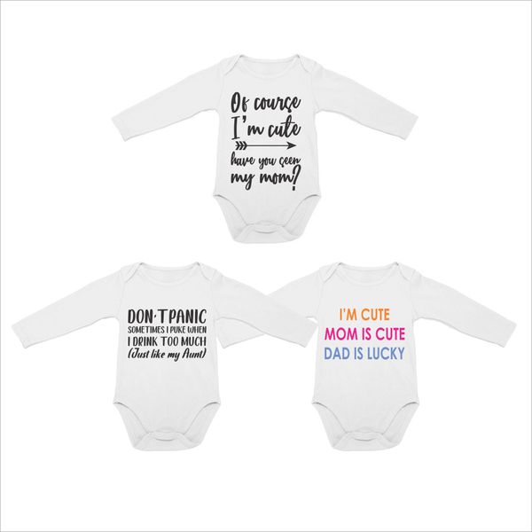 Set of Three Long Sleeve Baby Grower