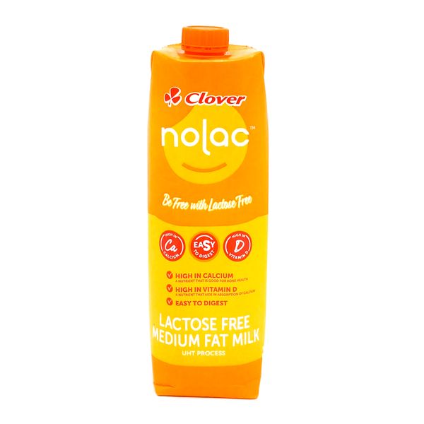 Clover UHT Nolac Lactose Free Medium Fat Milk (3 x 1 Litre)