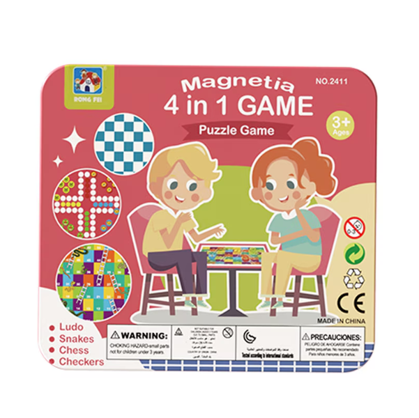 Multi-Functional Board Game Set,Four-in-One Games,Ideal for Home and Travel