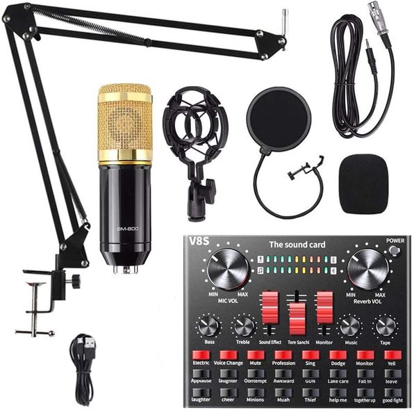 Professional Condenser Microphone And Sound Card BM800