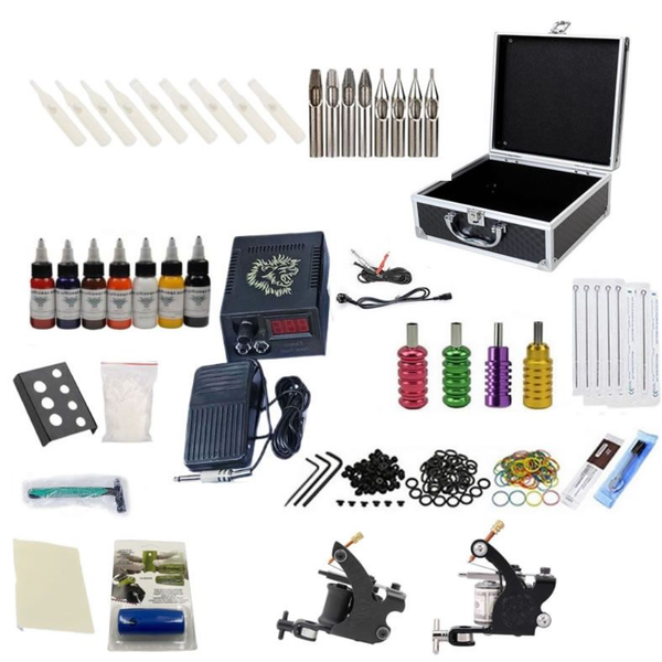 Professional Double Gun Coils Machine Liner Shader Tattoo Kit