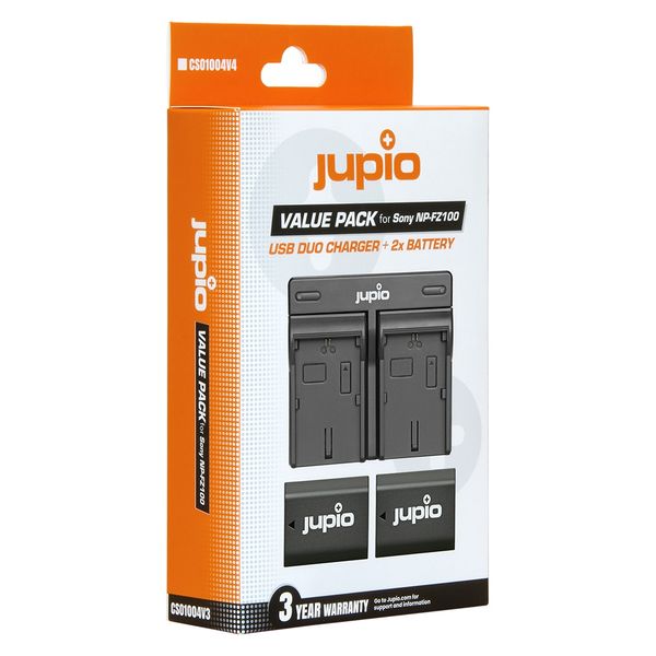 Jupio Value Pack x2 Battery Compatible w/ Sony NP-FZ100 + USB-C Duo Charger