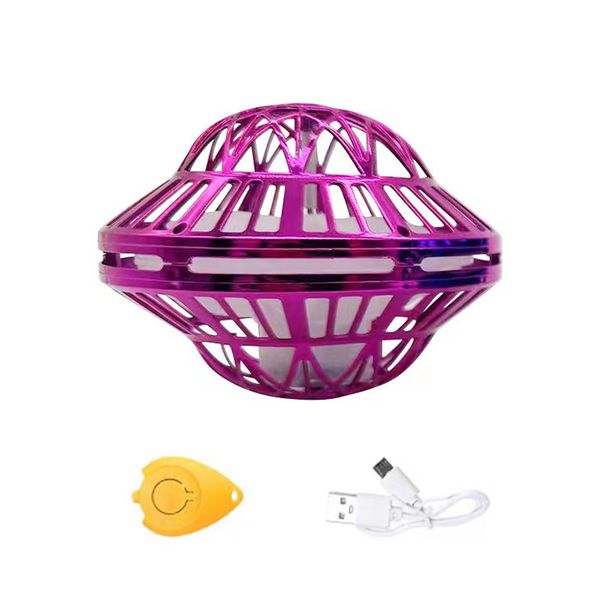 Purple Rechargeable Magic UFO Spinning Ball,Intelligent Stress Relief Toy