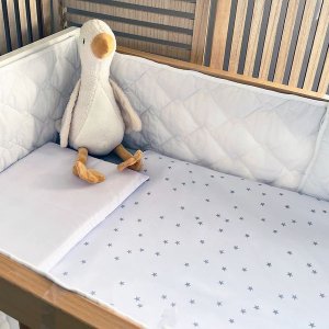 Cabbage Creek Cot Duvet Cover Set - Grey Stars on White