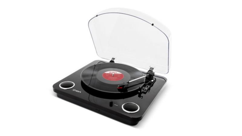 ION Max LP Conversion Turntable with Stereo Speakers - Black