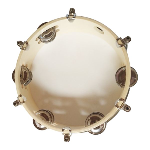 8 Inch Tambourine with Double Row Jingles compatible with Children Adults