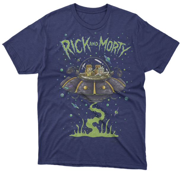 Rick n Morty - space - Navy T-shirt