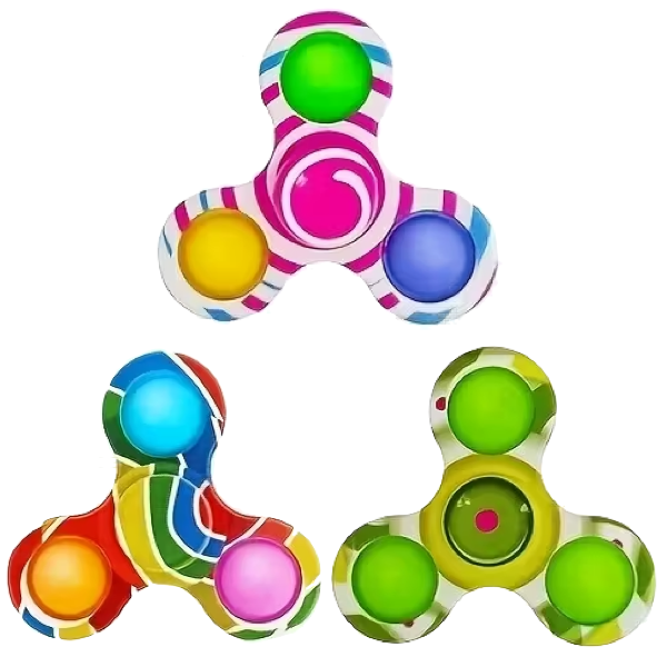 Pop-It Fidget Spinner Set of 3
