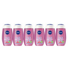 NIVEA Love Fun Times Shower Gel Wash with Pink Grapefruit Scent, 6x250ml