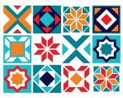 Fantastick - 15cm Moroccan Blue Vinyl Wall Tiles - Batch 2