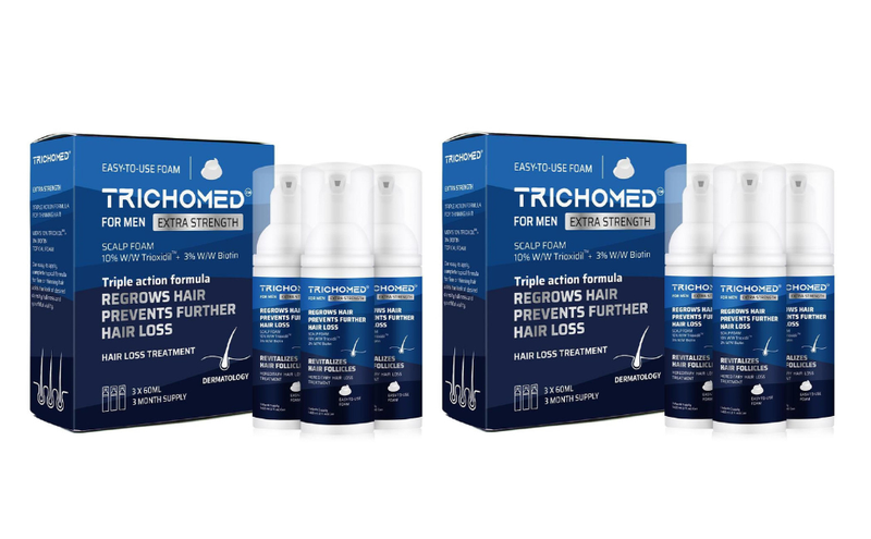Trichomed Hair Loss Treatment For Men- 10% Trioxidil + 3% Biotin- 6 Bottles