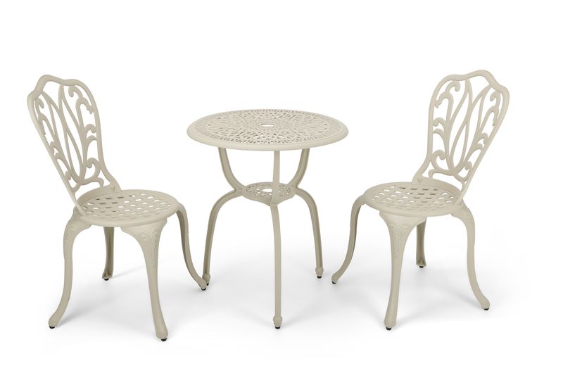 Aluminium Lisa Patio Furniture Set -Outdoor 3-Piece Garden Table and Chairs
