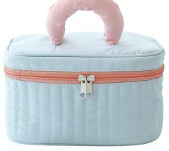 Fresh Color-block Cosmetic Bag | Comfortable Soft Handle