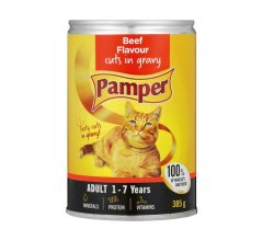 Pamper Moist Cat Food Beef And Gravy Cuts (12 x 385g)