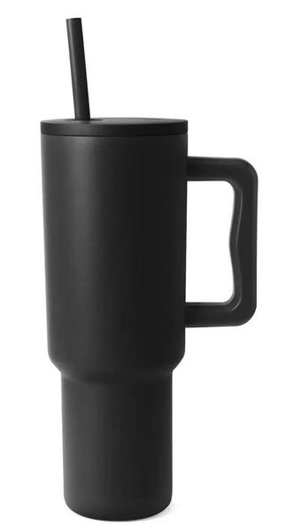 1.18L Tumbler with Handle &amp; Straw Lid, Insulated Stainless Travel Mug Black