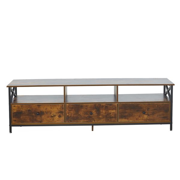 Retro industrial style long TV cabinet